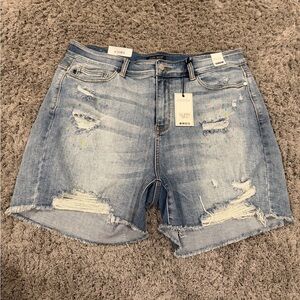Judy Blue Light Blue Distressed Jean Shorts